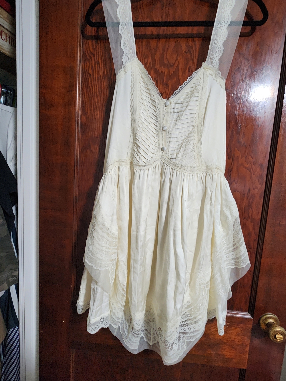 NWT Anthropologie Lacey Satin Slip Dress Ivory XS - SOLD OUT - Picture 5 of 10